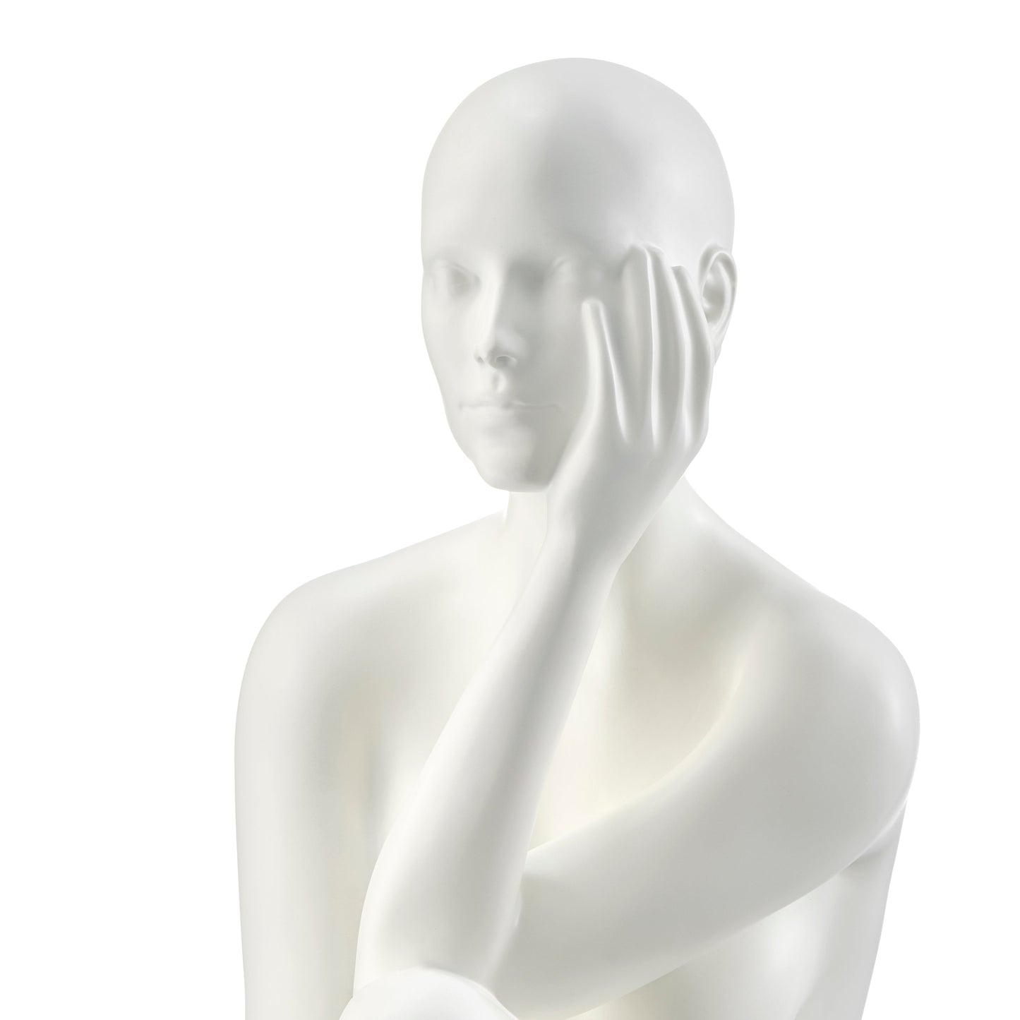 Antoinette Doll Sculpture // Matte White with Black Base