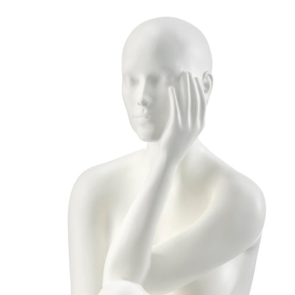 Antoinette Doll Sculpture // Matte White with Black Base