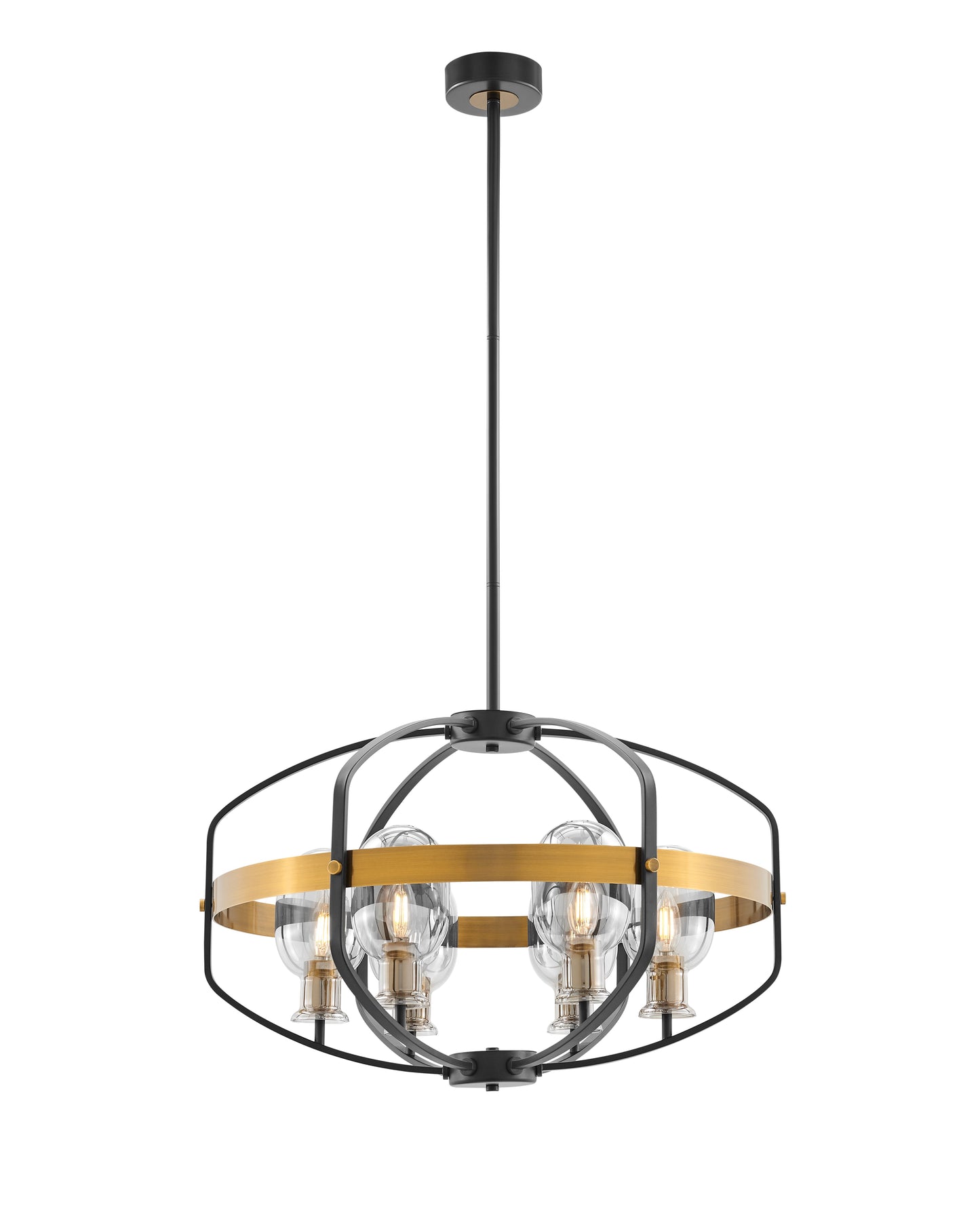 Opia Vintage 8 Light Chandelier // Gold and Black