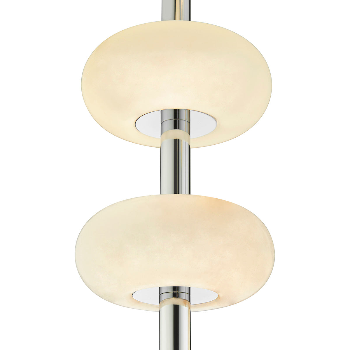 Spanish Alabaster Round Chandelier // Chrome