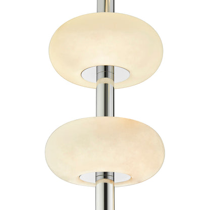 Spanish Alabaster Round Chandelier // Chrome