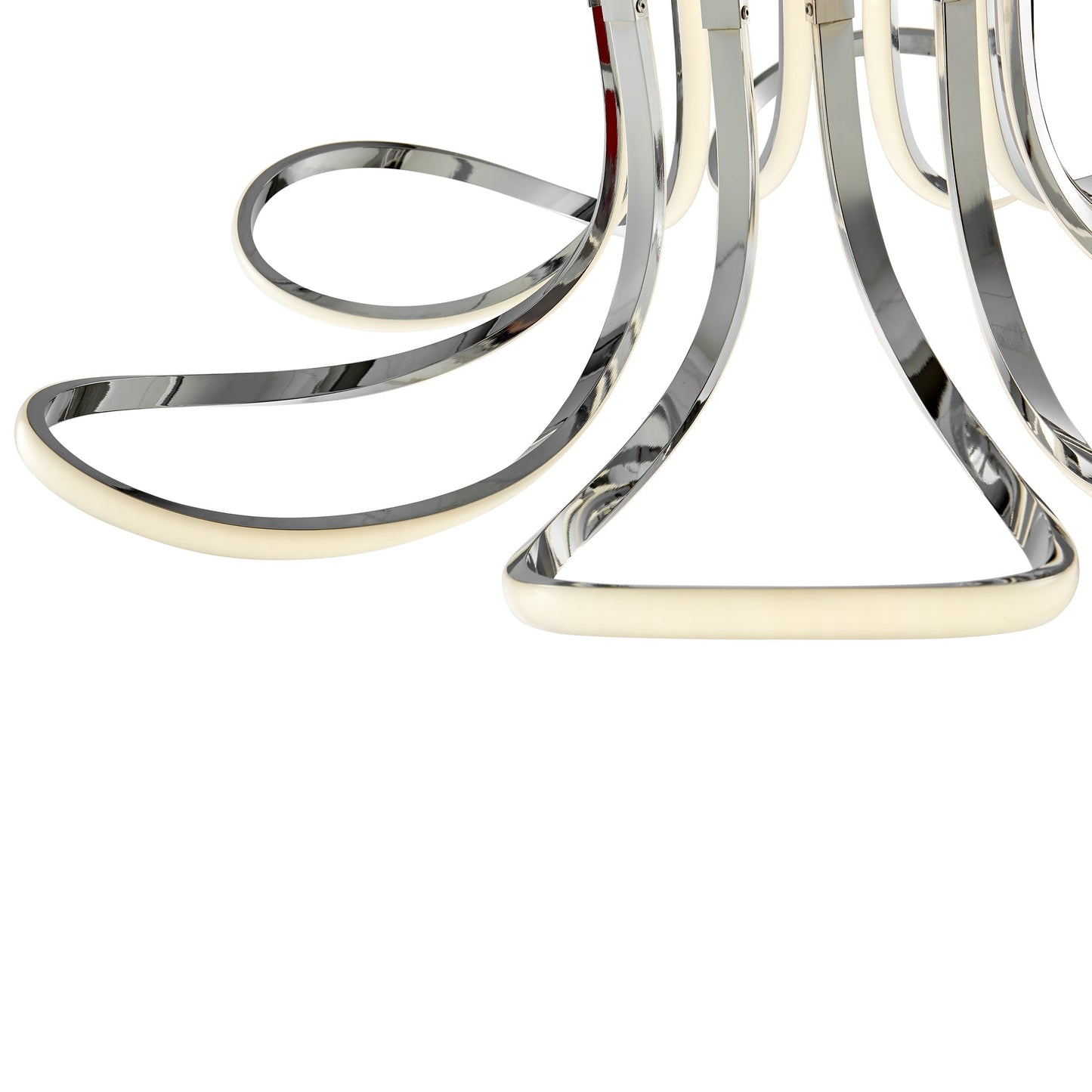 6 Petal Flower LED Strip Flush Mount Lamp - Chrome Finish, Dimmable, Modern Design