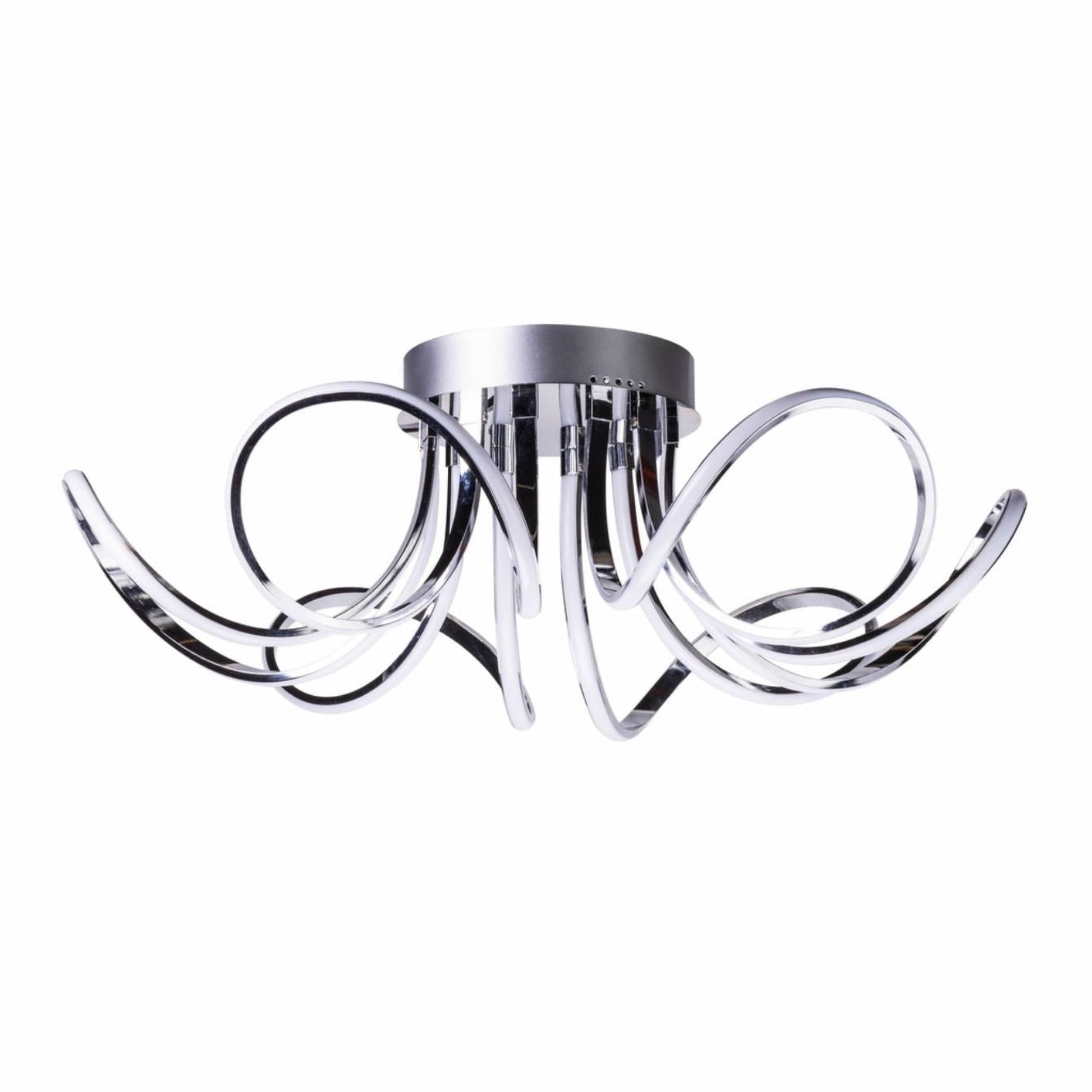 6 Petal Flower LED Strip Flush Mount Lamp - Chrome Finish, Dimmable, Modern Design