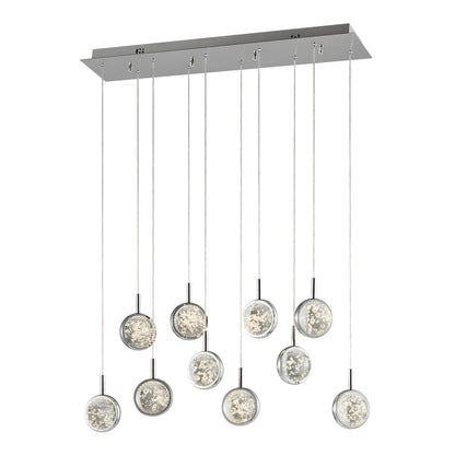 Bubbling Glow Rectangular Chandelier // Chrome
