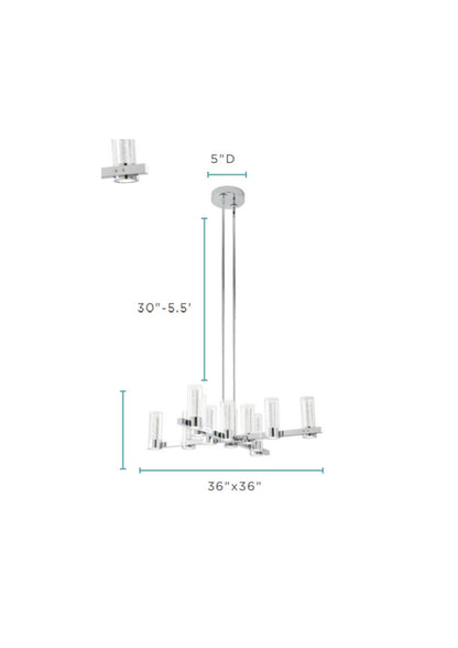 Victory 12 Light Chandelier //  Chrome