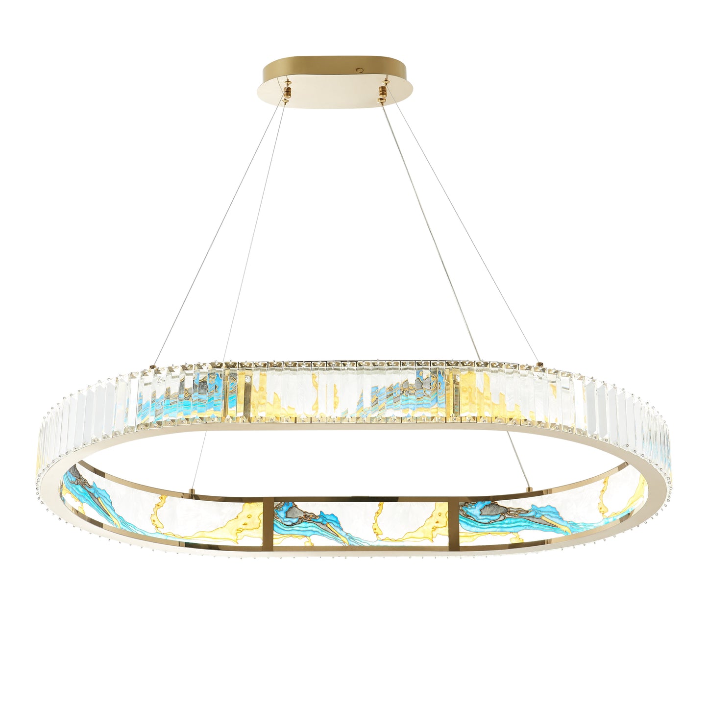 Boeseman's Colorful Chandelier // 1 Tier, Squoval