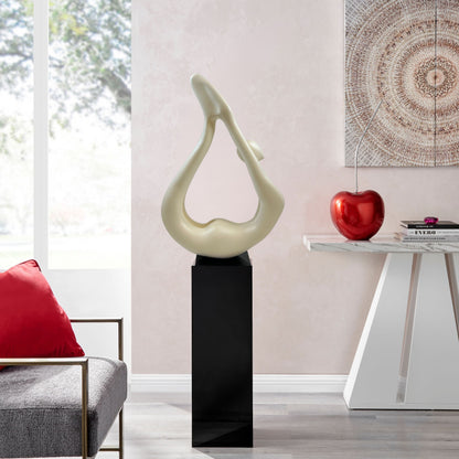 Yoga Floor Sculpture // White with Black Base