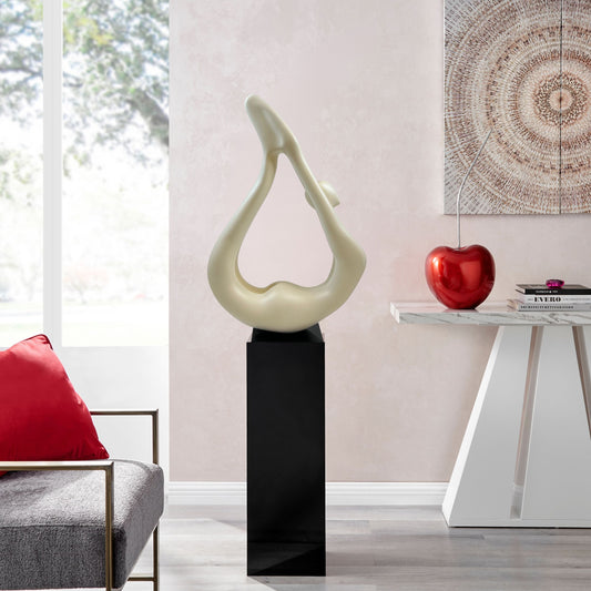 Yoga Floor Sculpture // White with Black Base