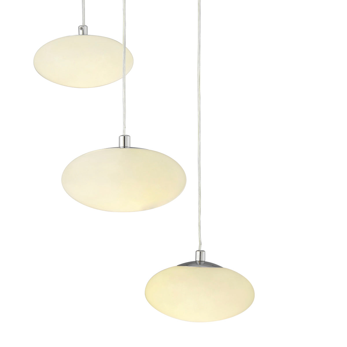 Spanish Alabaster Round Chandelier // Chrome