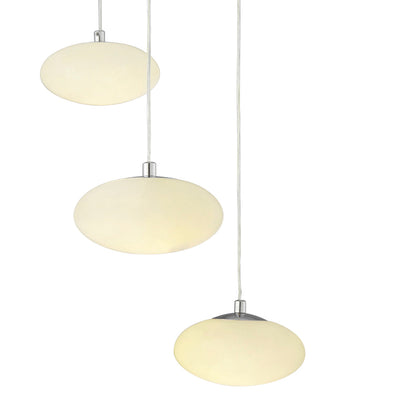 Spanish Alabaster Round Chandelier // Chrome