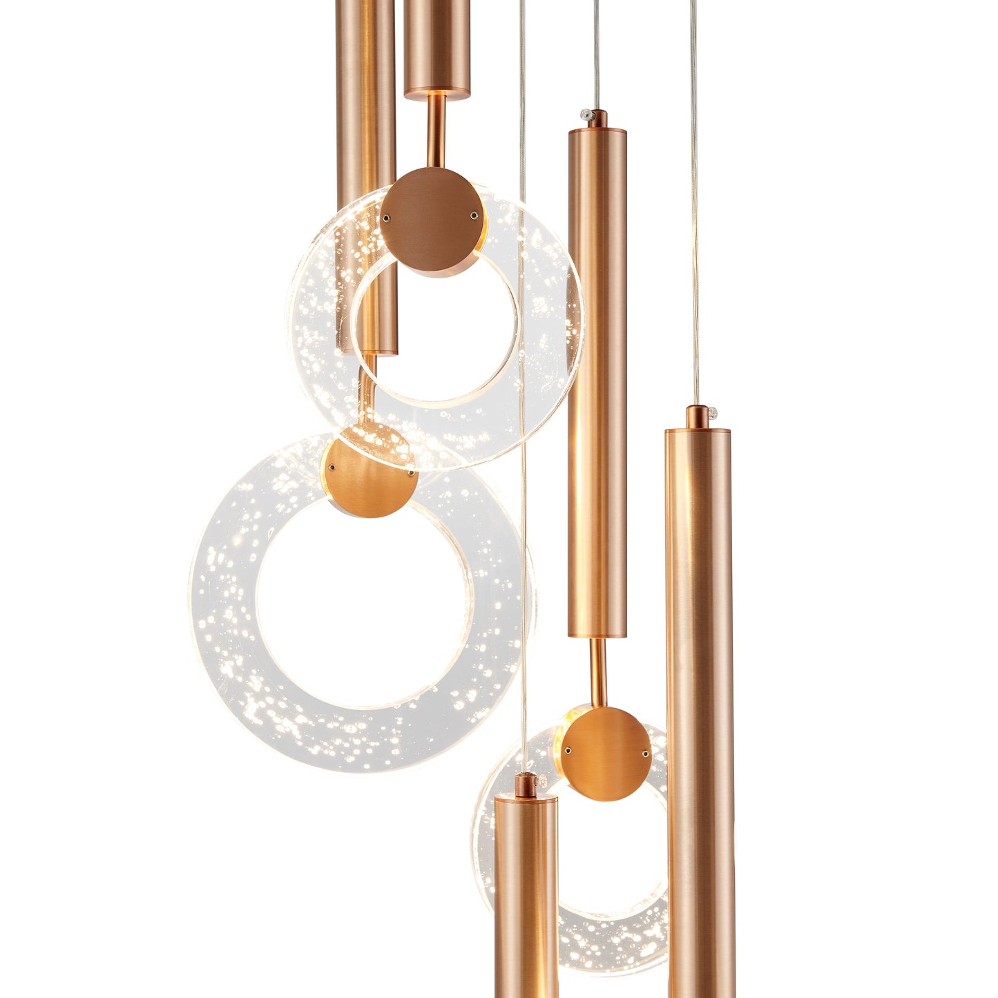 Glitter Rings Flush Chandelier // Bronze