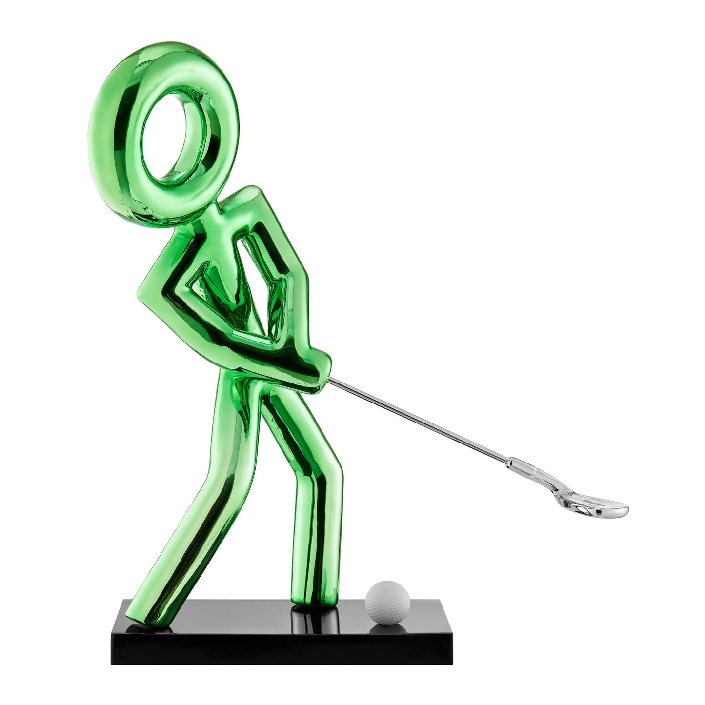 Golf Man Sculpture // Metallic Green