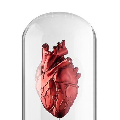 Heart in a Box Resin and Glass LED Sculpture