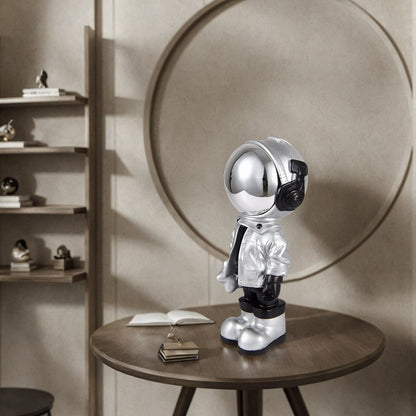 Astronaut Sculpture // Black & Silver Small