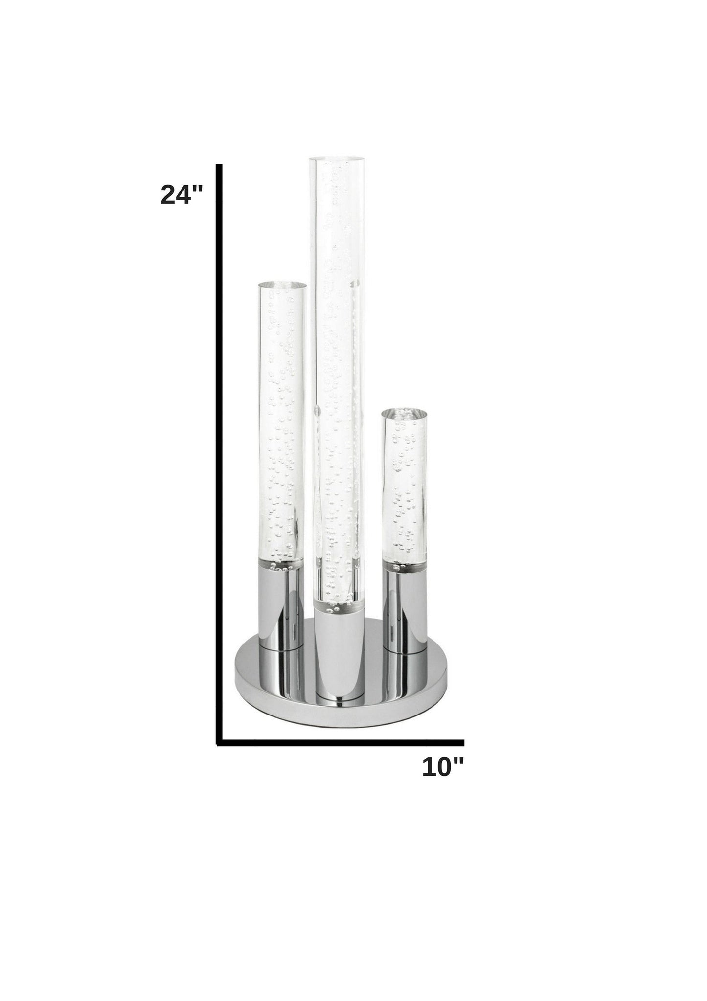 Acrylic Cylinders Table Lamp - 3 Light | Modern LED Lamp with Touch Switch and Chrome Base