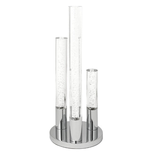 Acrylic Cylinders Table Lamp - 3 Light | Modern LED Lamp with Touch Switch and Chrome Base