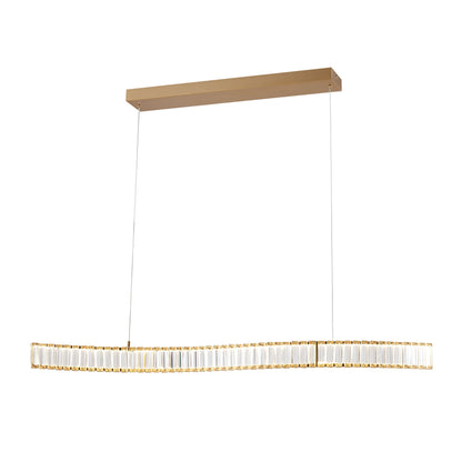 Alexandria Brushed Gold Chandelier - Adjustable CCT Lighting with Crystal Pendants