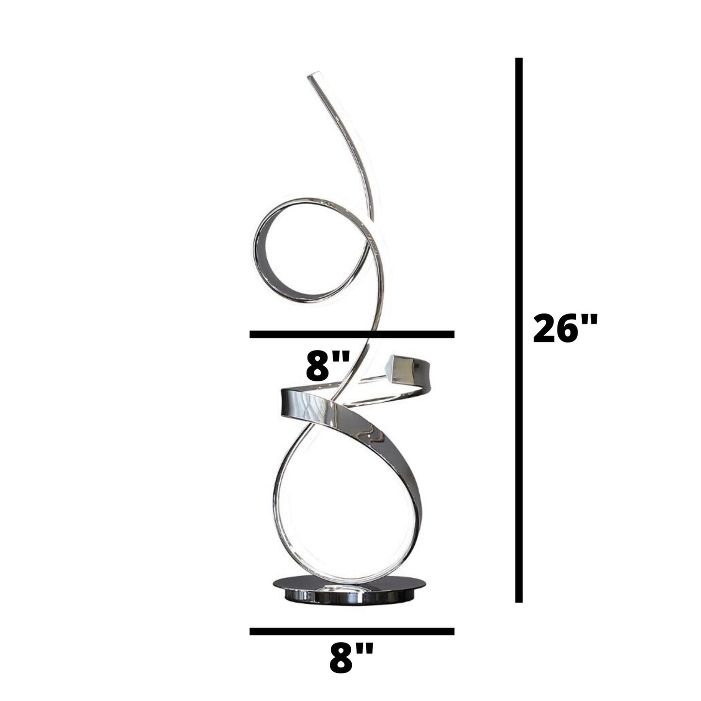 Amsterdam Chrome Table Lamp - LED Strip with Touch Dimmer | 15W Aluminum Silica Lamp