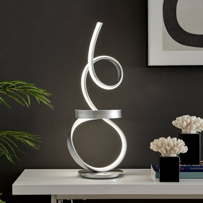 Amsterdam Silver Table Lamp - LED Strip with Touch Dimmer | 15W Aluminum Silica Lamp