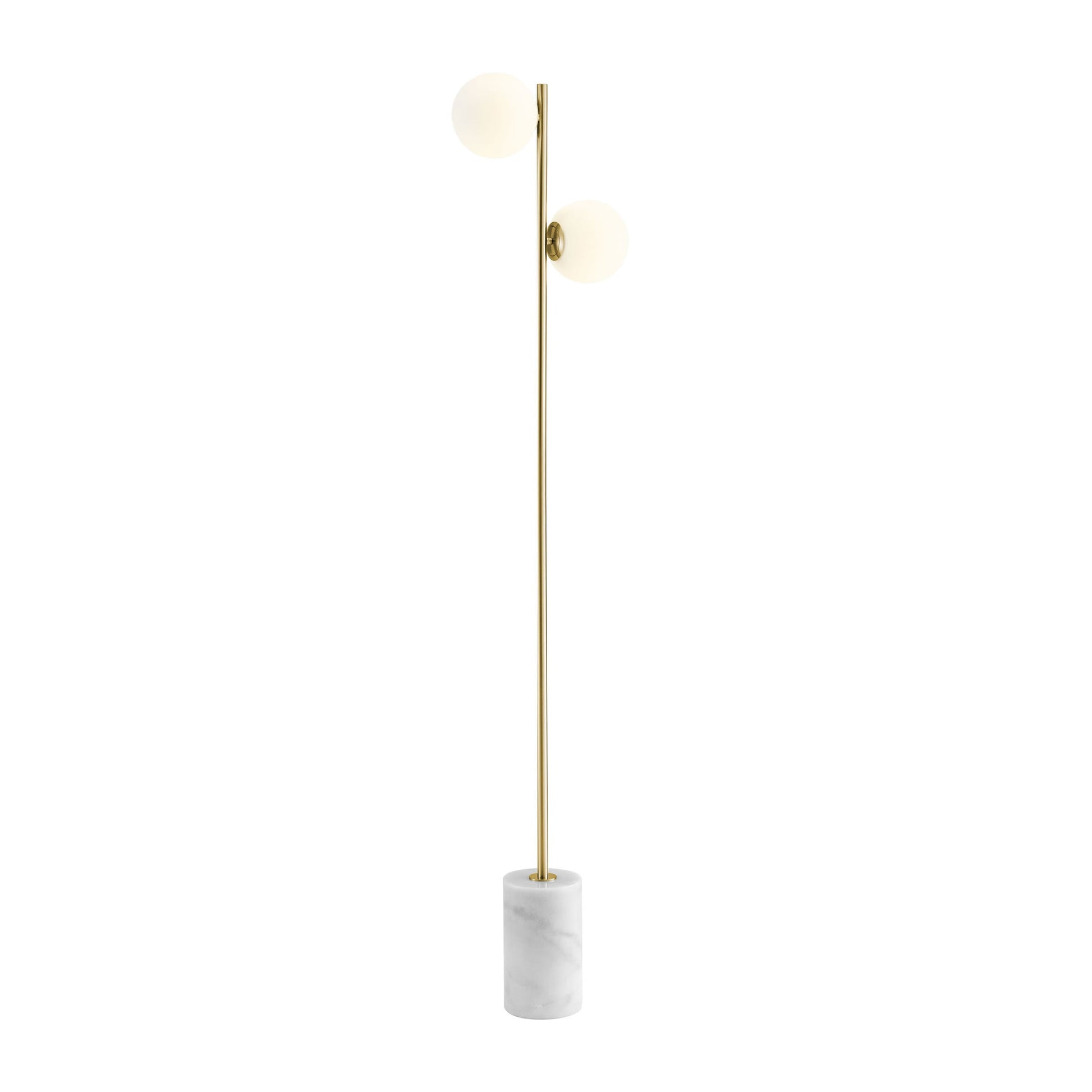 Anechdoche 2 Lights Gold and White Floor Lamp | Modern Elegant Lighting with Marble Base