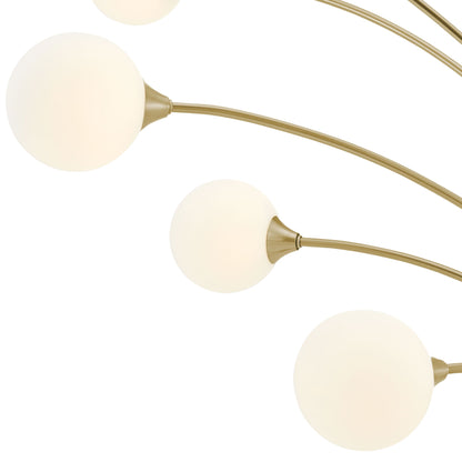 Anechdoche 5 Lights Gold and White Floor Lamp | Mid-Century Modern Adjustable Lighting with Marble Base