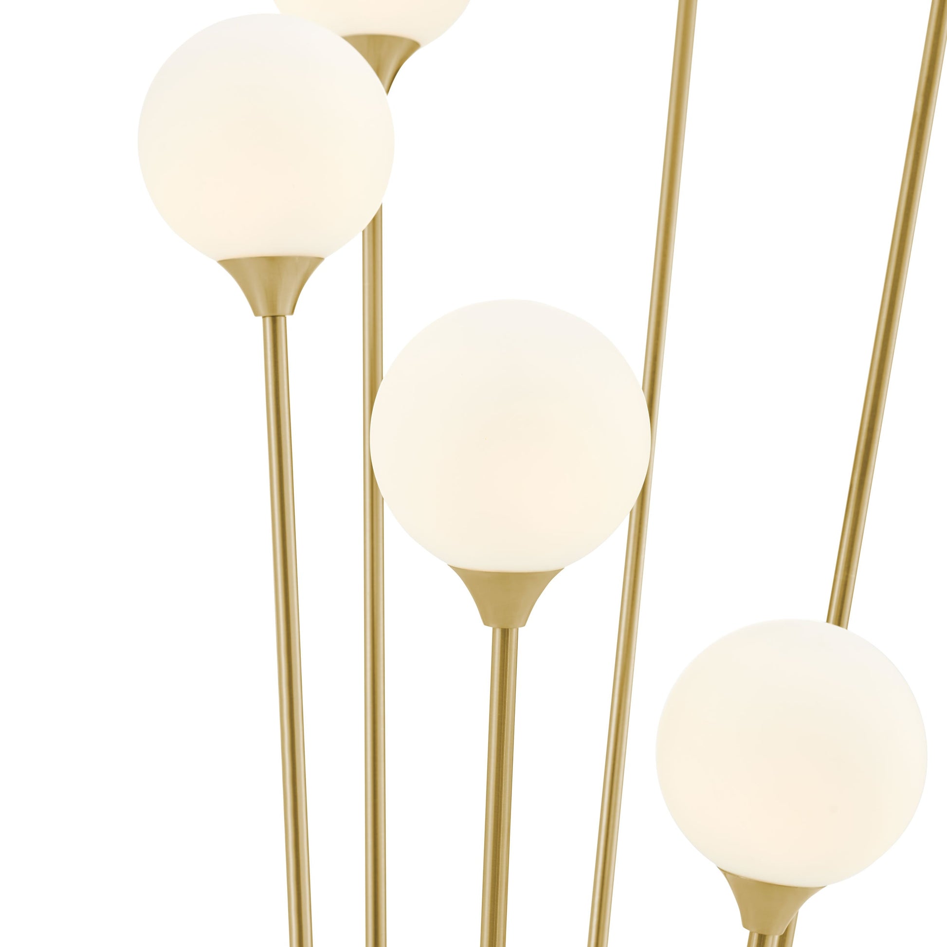 Anechdoche 6 Lights Gold and White Floor Lamp | Modern Elegant Lighting with Marble Base