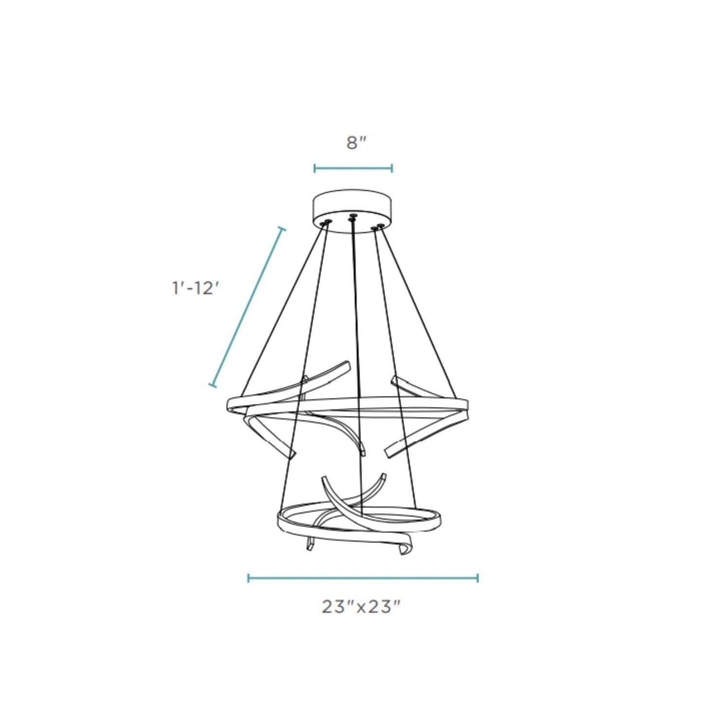 Beijing LED Adjustable Round Chandelier - Two-Tier Chrome | Modern Dimmable Lighting