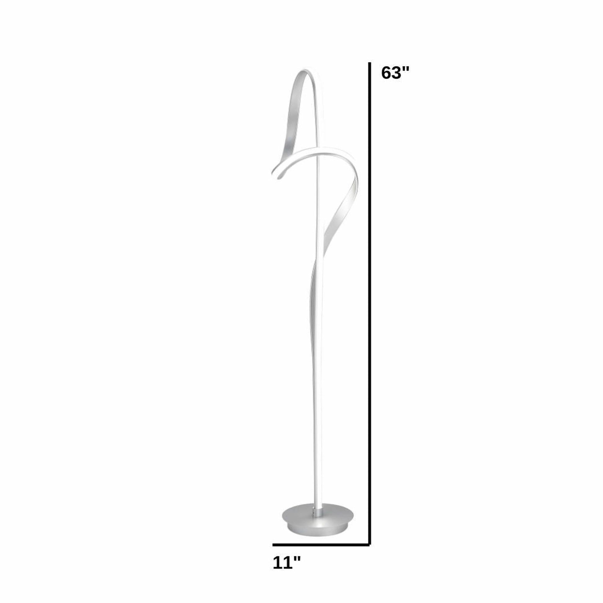 Budapest LED 63" Tall Floor Lamp - Silver | Dimmable Modern Lighting with Elegant Design