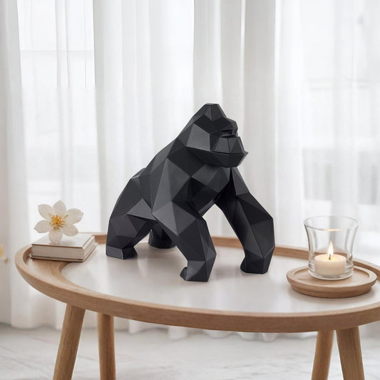 Geometric Ape Sculpture // Matte Black Small