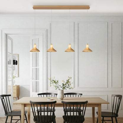 Spanish Alabaster & Aluminum Four-Light Chandelier