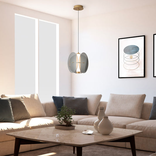 Glass Antique Brass Finish Pendant