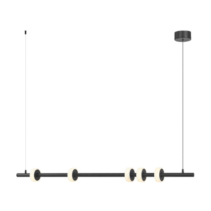 Aluminum and Spanish Alabaster Chandelier // Black