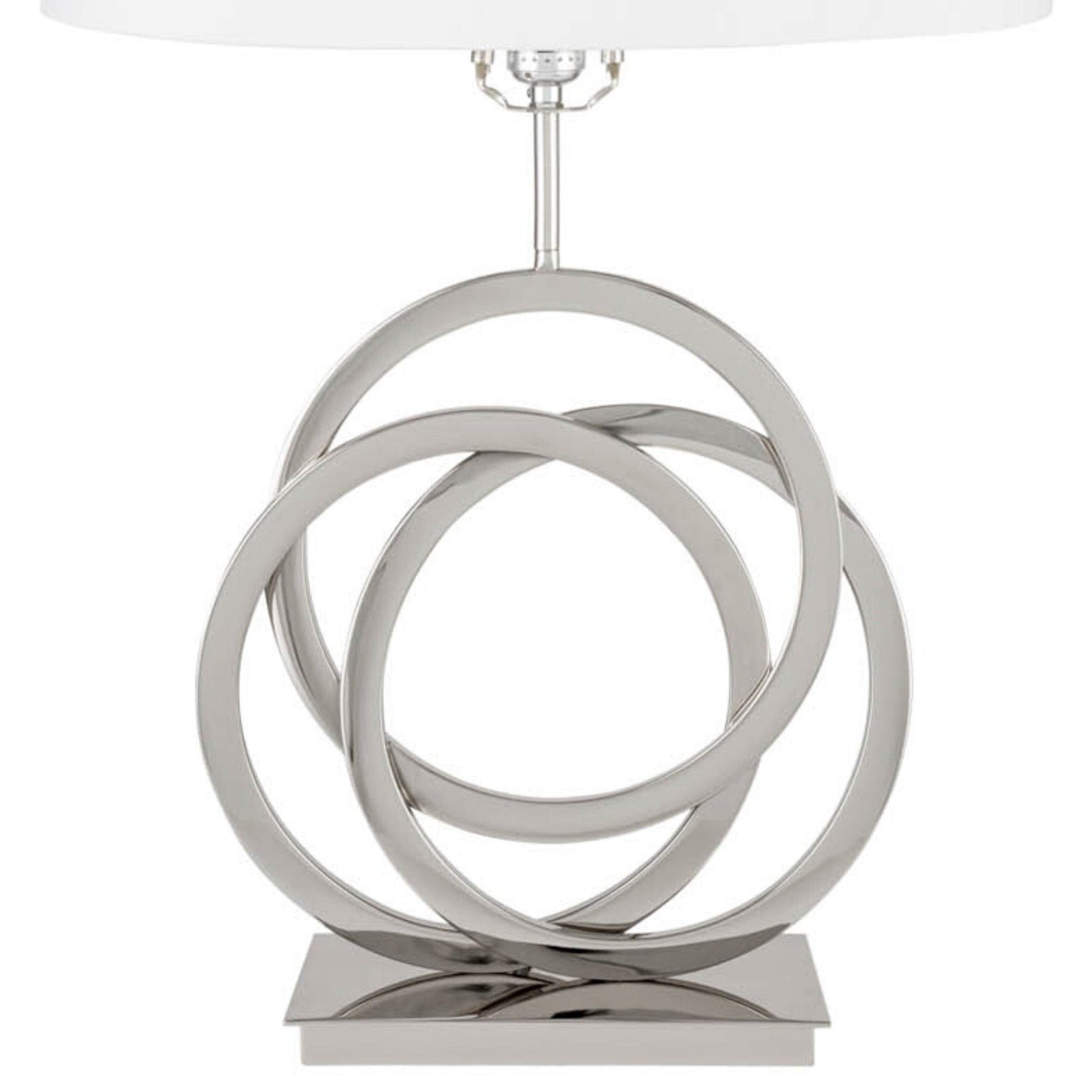 Chrome Circles Table Lamp - 1 Light with USB Charger | Modern LED Lamp by Finesse Decor