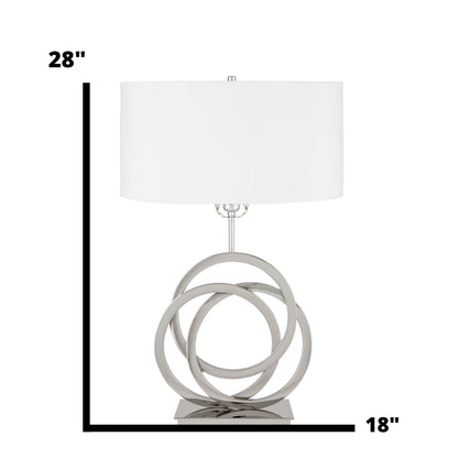 Chrome Circles Table Lamp - 1 Light with USB Charger | Modern LED Lamp by Finesse Decor