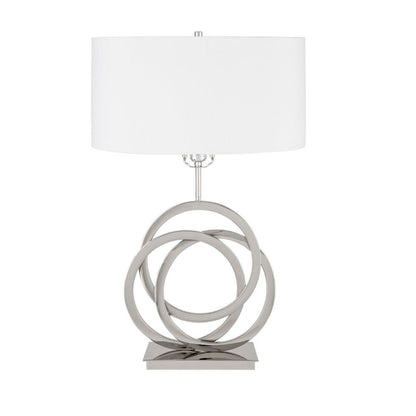 Chrome Circles Table Lamp - 1 Light with USB Charger | Modern LED Lamp by Finesse Decor