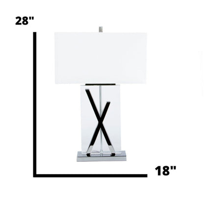 Chrome and Crystal X Table Lamp - 1 Light with USB Charger | Luxurious Lighting for Any Space