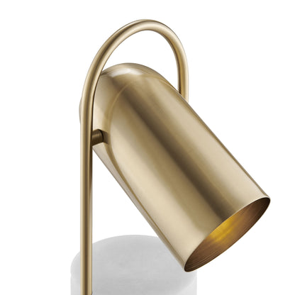 Chrysalism Gold and Marble Table Lamp | Mid-Century Modern LED Lamp with Elegant Design