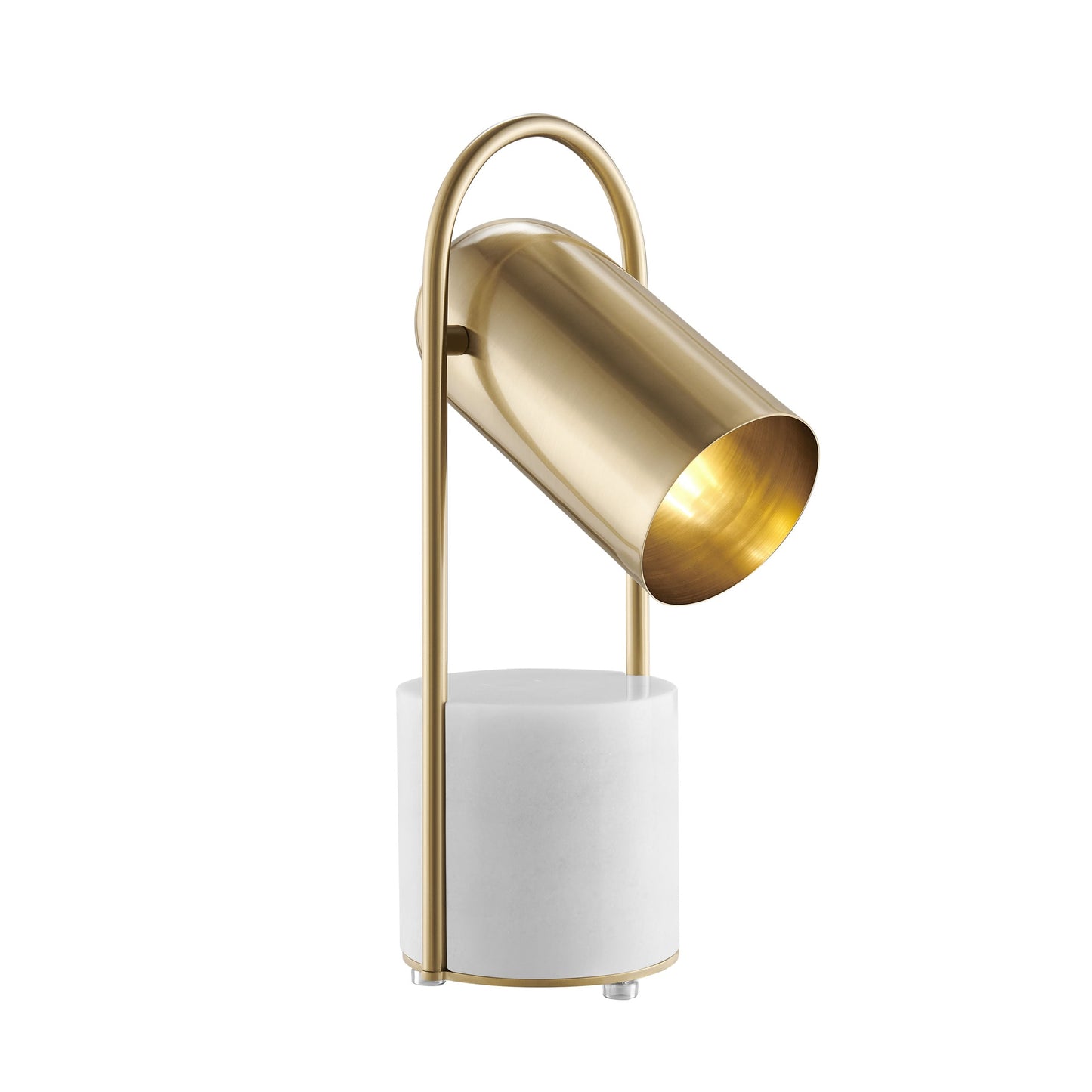 Chrysalism Gold and Marble Table Lamp | Mid-Century Modern LED Lamp with Elegant Design