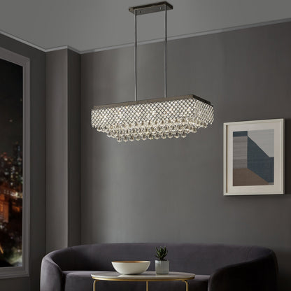 Cinderella Crystal Rectangular Chandelier - 12 Light | Modern Crystal Lighting