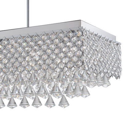 Cinderella Crystal Rectangular Chandelier - 12 Light | Modern Crystal Lighting