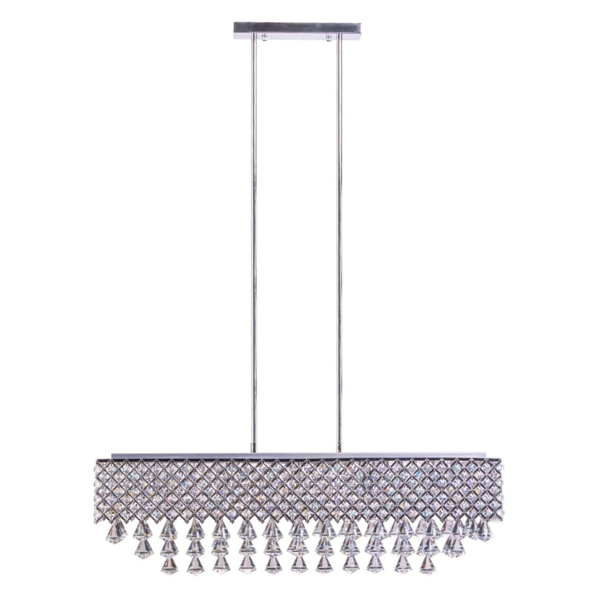 Cinderella Crystal Rectangular Chandelier - 12 Light | Modern Crystal Lighting