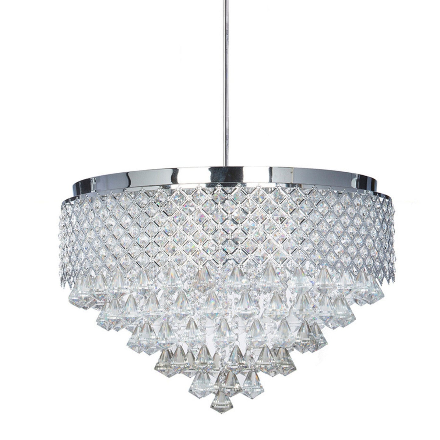 Cinderella Crystal Round Chandelier - 91 Crystal Strings | 12 Light Dimmable LED Chandelier