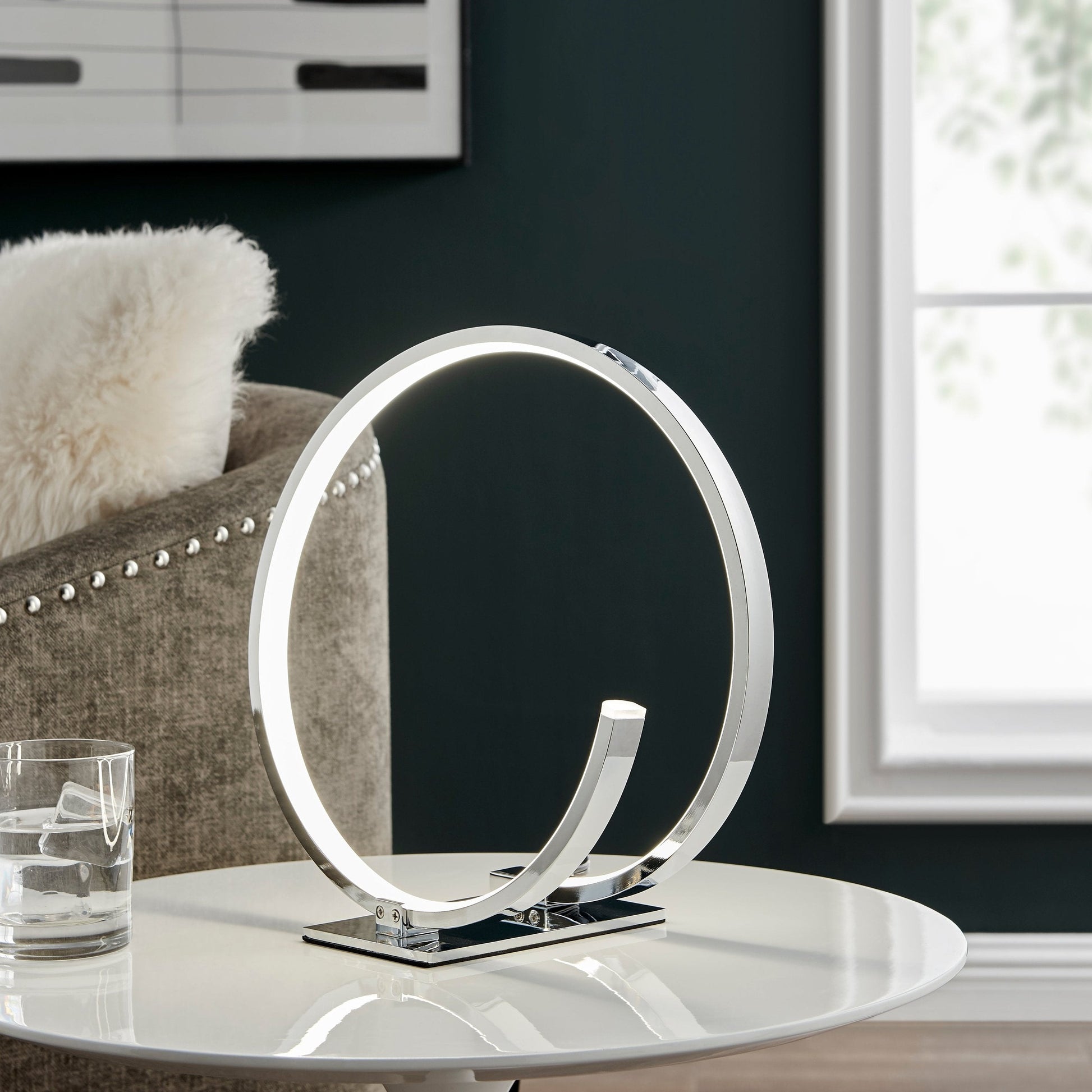 Circular Design Table Lamp - LED Strip | Modern Chic Lamp by Finesse Decor