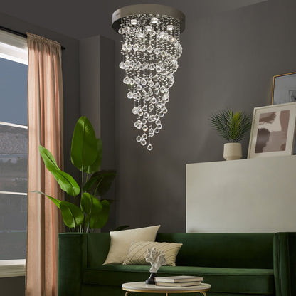 Crystal Chandelier Double Helix - 7 Light, 38" Hanging Length