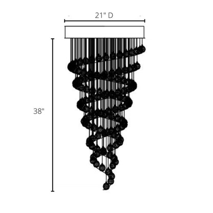 Crystal Chandelier Double Helix - 7 Light, 38" Hanging Length