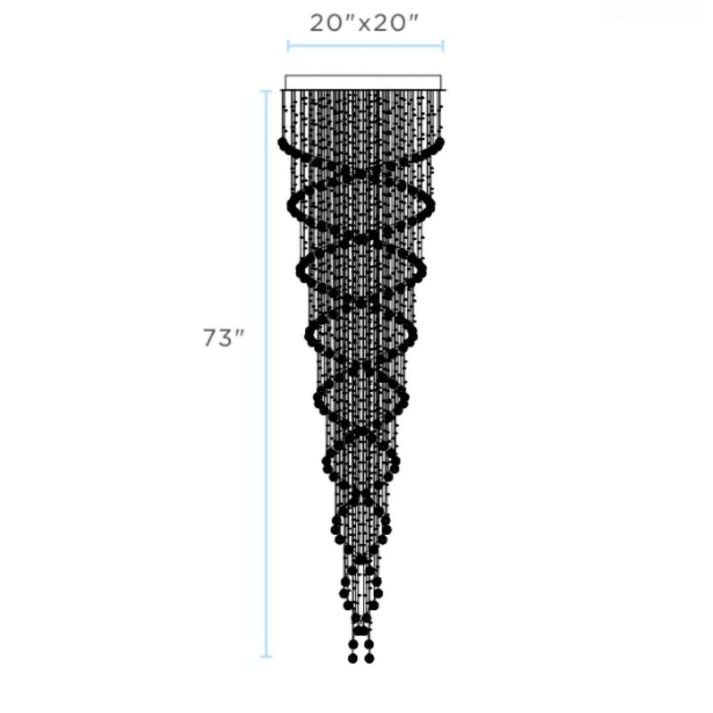 Crystal Chandelier Double Helix - 7 Light, 73" Hanging Length