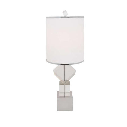 Crystal Cubes USB Table Lamp - 1 Light | Iron/Chrome Base with E26 Socket and 3-Way Switch