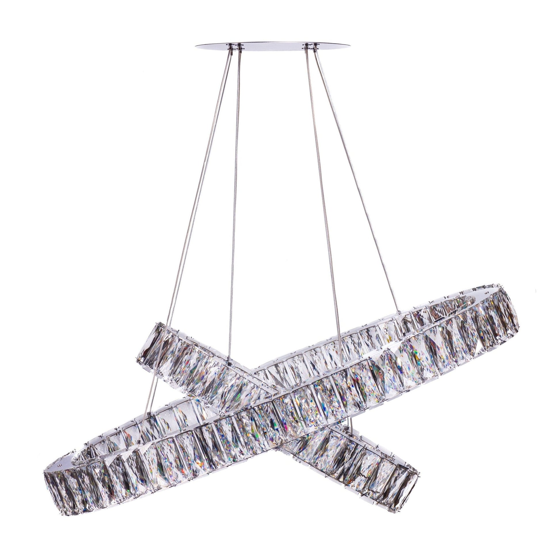 Crystal Elegance LED Chandelier - 2 Adjustable Ovals | Modern Crystal Lighting