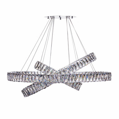 Crystal Elegance LED Chandelier - 3 Adjustable Ovals | Modern & Glamorous Crystal Lighting