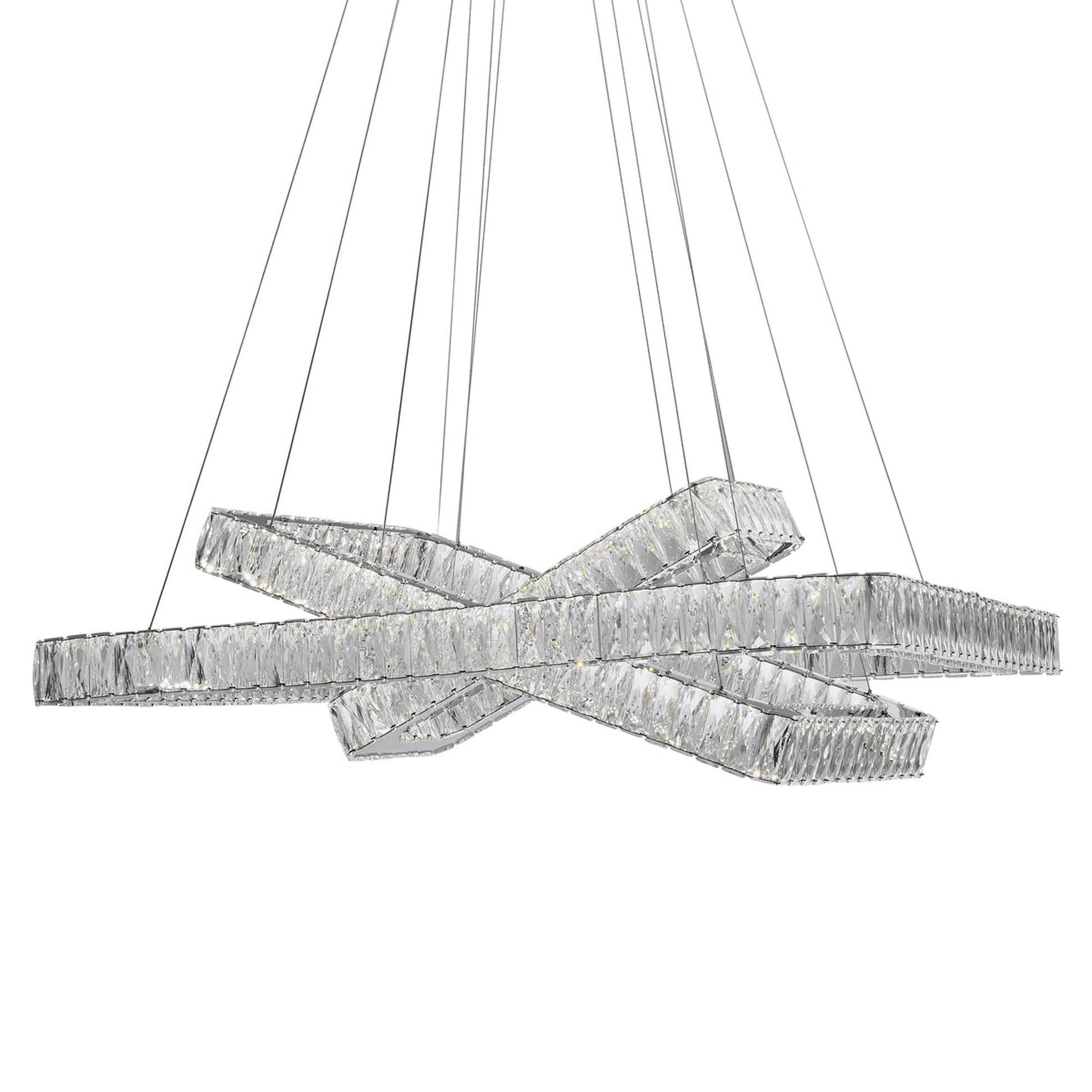 Crystal Elegance LED Chandelier - 3 Adjustable Rectangles | Modern & Luxurious Crystal Lighting